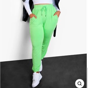 💚Ultra Soft Stretchy Lime Green Joggers RebDolls